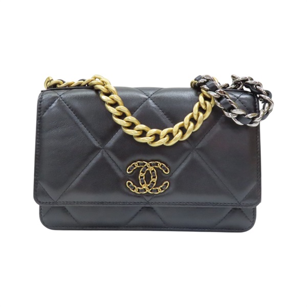 黑色 羊皮 19 WOC 兩用包 金扣【CHANEL 香奈兒】 AP0957