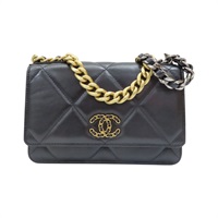 黑色 羊皮 19 WOC 兩用包 金扣【CHANEL 香奈兒】 AP0957