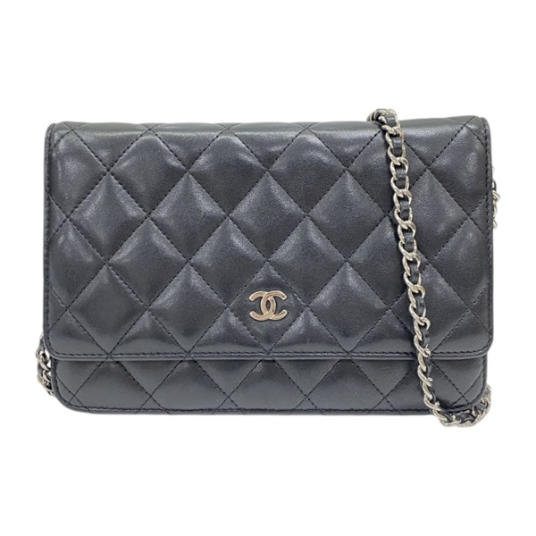 黑色 菱格紋 羊皮 Chain 鍊帶 肩背包【CHANEL 香奈兒】 A33814