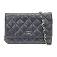 黑色 菱格紋 羊皮 Chain 鍊帶 肩背包【CHANEL 香奈兒】 A33814