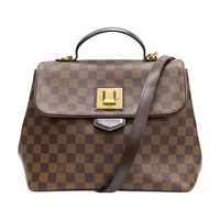 棕色 棋盤格 帆布 Bergamo MM 肩背包【LOUIS VUITTON LV 路易威登】 N41168