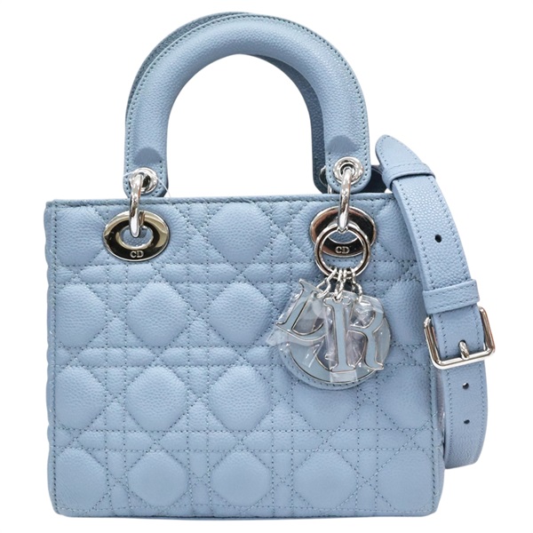 藍色 羊皮 Lady Dior Small 兩用包【Dior 迪奧】