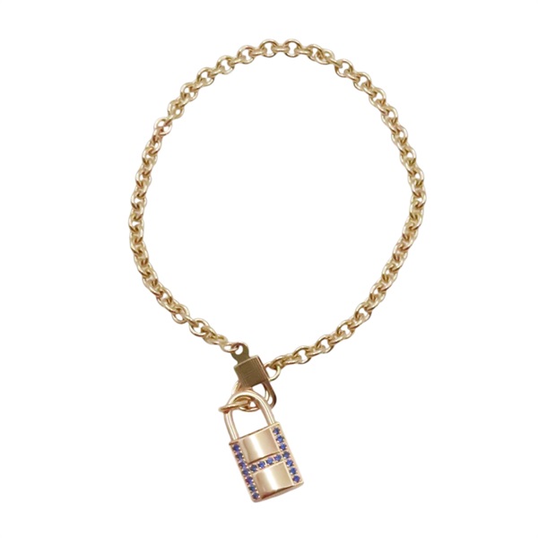 18K玫瑰金 藍寶石 Amulet Kelly Cadena 手鍊【HERMES 愛馬仕】
