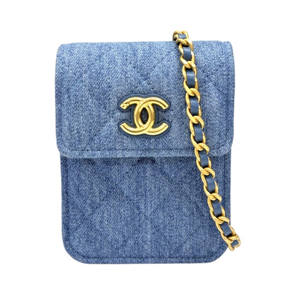 藍色 丹寧 Mini Cross Body 鏈帶 肩背包【CHANEL 香奈兒】
