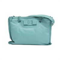 天藍色羊皮 Viva Bow 肩背包【Salvatore Ferragamo 菲拉格慕】 GG-210904