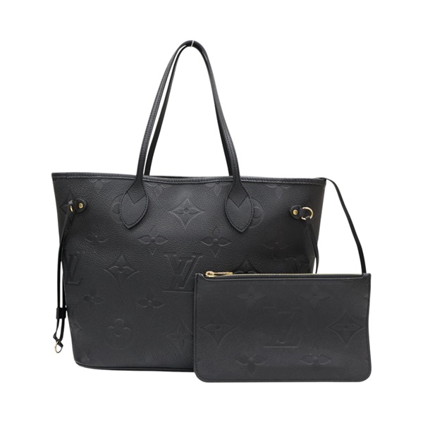 黑色 原花壓紋牛皮 NeverFull MM 肩背包【LOUIS VUITTON LV 路易威登】 M45685