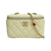 黃色 菱格紋 羊皮 Vanity Chain Bag 肩背包【CHANEL 香奈兒】 AP3258