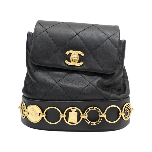 黑色 菱格紋 牛皮 Mini 後背包【CHANEL 香奈兒】 AS4275