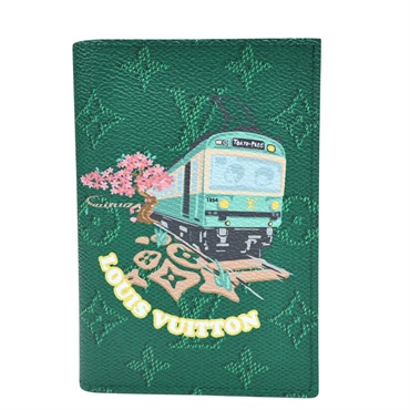 綠色 PVC塗層帆布 護照封套【LOUIS VUITTON LV 路易威登】 M26293