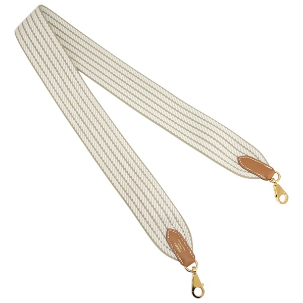 白色帆布 背帶【HERMES 愛馬仕】