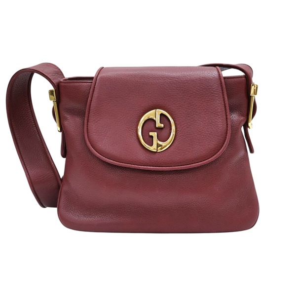 暗紅色 牛皮 1973 中型 肩背包【GUCCI 古馳】 251809