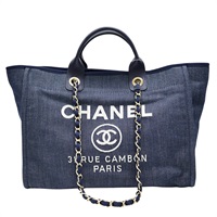 藍色 牛仔布 Deauville 沙灘包 兩用包【CHANEL 香奈兒】 A66941