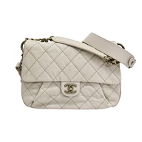 淺褐色牛皮 大型 口蓋 兩用包【CHANEL 香奈兒】