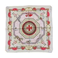 粉棕色  絲綢 方巾 56x56【TORY BURCH 托里·伯奇】 150977