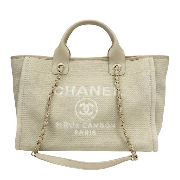 米色 帆布 Deauville 沙灘包 兩用包【CHANEL 香奈兒】 AS3257