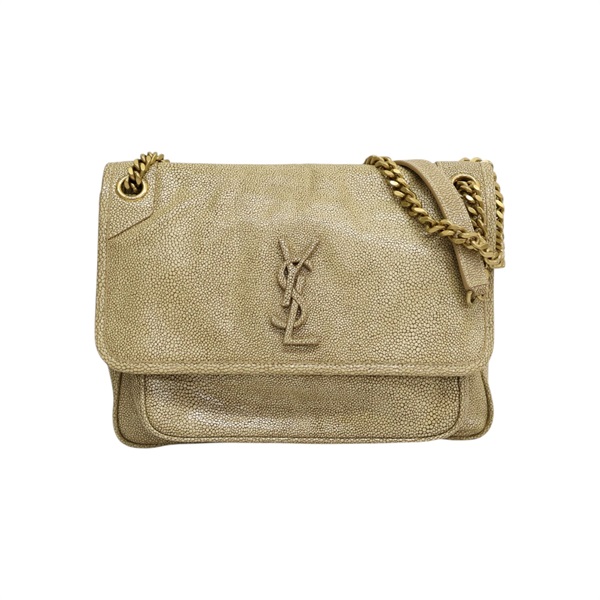 卡其色 鰩魚皮 Niki 肩背包【SAINT LAURENT YSL 聖羅蘭 】 548942