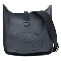 黑色 Clemence牛皮 Evelyne III 29 肩背包 A刻 銀扣【HERMES 愛馬仕】 H056277CK