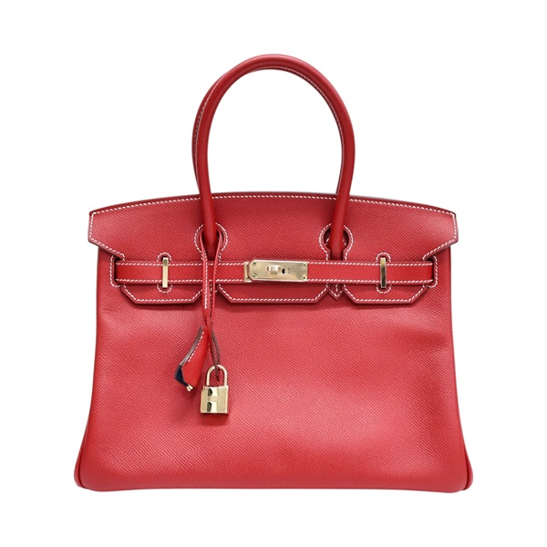 法拉利紅/藍色 Epsom牛皮 Birkin 30 柏金包 手提包 口P刻 金扣【HERMES 愛馬仕】