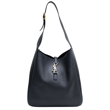 黑色牛皮 LE 5 A 7 大型 肩背包【SAINT LAURENT YSL 聖羅蘭】 753837