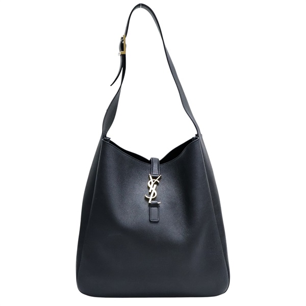 黑色牛皮 LE 5 A 7 大型 肩背包【SAINT LAURENT YSL 聖羅蘭】 753837