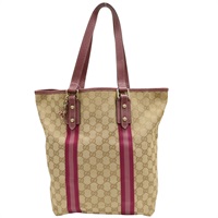 米色帆布 粉色牛皮飾邊 GG Canvas Sherry Line 肩背包【GUCCI 古馳】 162899