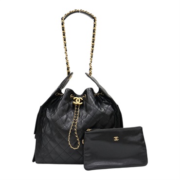 黑色 菱格紋 牛皮 25 中型 鍊帶 肩背包【CHANEL 香奈兒】 AS5311