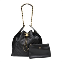 黑色 菱格紋 牛皮 25 中型 鍊帶 肩背包【CHANEL 香奈兒】 AS5311