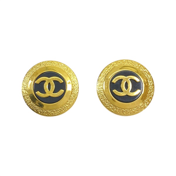 金色鍍金 古董 圓形 夾式 耳環【CHANEL 香奈兒】