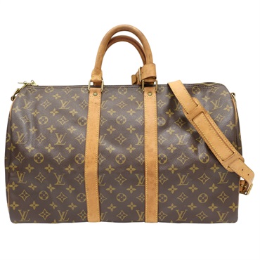 棕色 原花 PVC塗層帆布 Keepall Bandouliere 45 手提行李袋 (異味)【LOUIS VUITTON LV 路易威登】 M41418