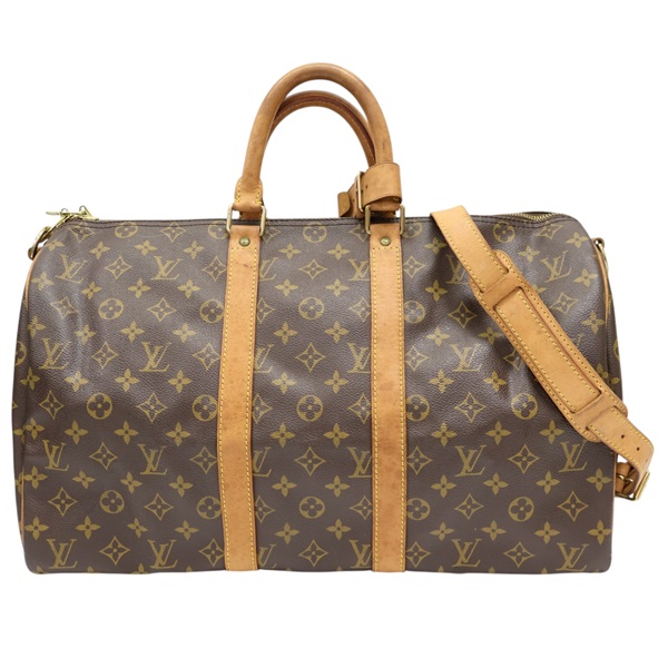 棕色 原花 PVC塗層帆布 Keepall Bandouliere 45 手提行李袋 (異味)【LOUIS VUITTON LV 路易威登】 M41418