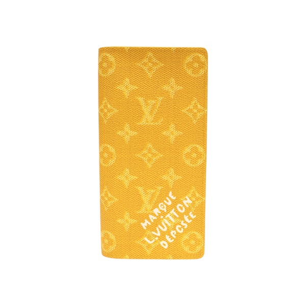 黃色 原花 Heritage 帆布 Carteira Brazza 兩折 長夾【LOUIS VUITTON LV 路易威登】 M12656