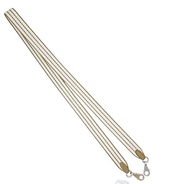 白/棕色 帆布 Sangle Casaque 25 mm G刻【HERMES 愛馬仕】