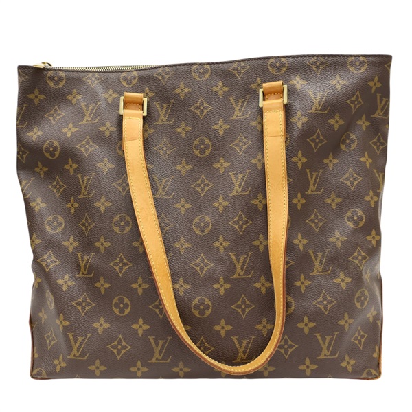 棕色 原花 PVC塗層帆布 Cabas Mezzo 肩背包【LOUIS VUITTON LV 路易威登】 M51151