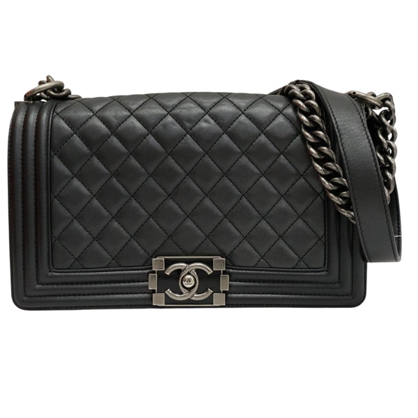 黑色 羊皮 Boy25 鍊帶 肩背包【CHANEL 香奈兒】 A67086