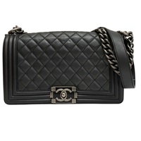 黑色 羊皮 Boy25 鍊帶 肩背包【CHANEL 香奈兒】 A67086