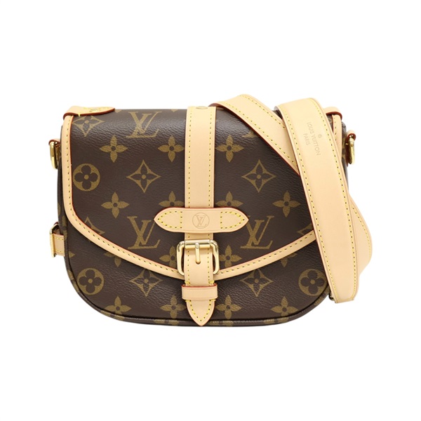 棕色 原花帆布 Saumur BB 肩背包 【LOUIS VUITTON LV 路易威登】 M46740