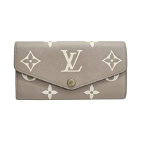 灰色 原花 牛皮 壓紋 Sarah 扣式長夾 金扣【LOUIS VUITTON LV 路易威登】 M81049