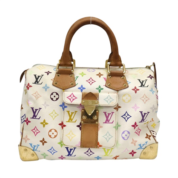 白彩 原花帆布 Speedy 30 手提包【LOUIS VUITTON LV 路易威登】 M92643