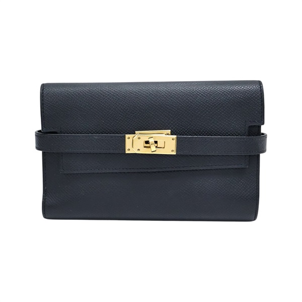 黑色 Epsom牛皮 Kelly Depliant Medium 三折長夾 D刻 金扣【HERMES 愛馬仕】