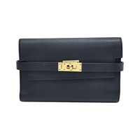 黑色 Epsom牛皮 Kelly Depliant Medium 三折長夾 D刻 金扣【HERMES 愛馬仕】