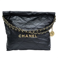 黑色 牛皮 22 Bag Small 鍊帶 肩背包【CHANEL 香奈兒】 AS3260