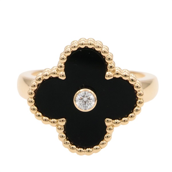 18K黃金 黑瑪瑙 鑽石 戒指【Van Cleef ＆ Arpels 梵克雅寶】 VCARA41000