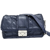 藍色羊皮 New Lock Ruffle Flap 肩背包【Dior 迪奧】