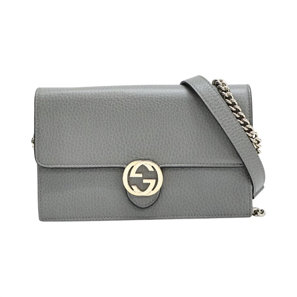 灰色 牛皮 Wallet On Chain 肩背包【GUCCI 古馳】 510314