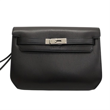 黑色 EVERGRAIN小牛皮 KELLY Depeches 25 手提包 B刻 銀釦【HERMES 愛馬仕】 H078399CK