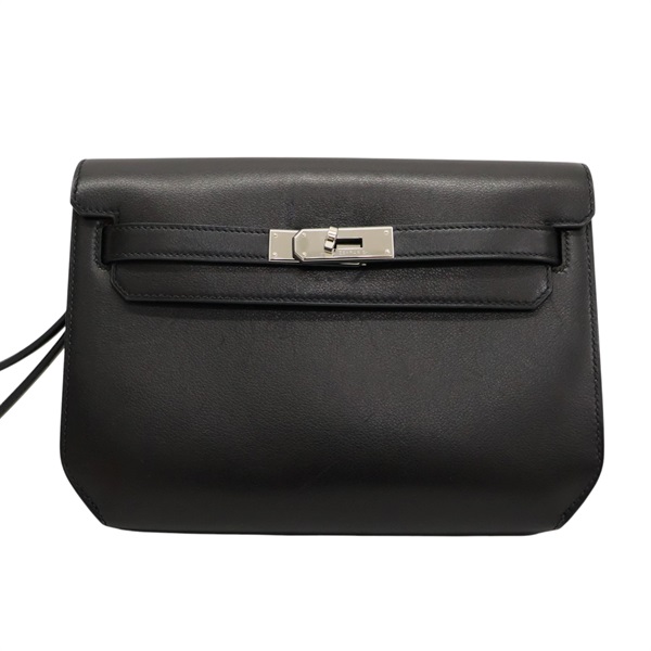 黑色 EVERGRAIN小牛皮 KELLY Depeches 25 手提包 B刻 銀釦【HERMES 愛馬仕】 H078399CK