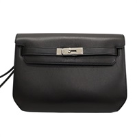 黑色 EVERGRAIN小牛皮 KELLY Depeches 25 手提包 B刻 銀釦【HERMES 愛馬仕】 H078399CK