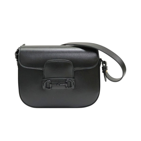 黑色 牛皮 1955 Horsebit 馬銜扣 肩背包【GUCCI 古馳】 726226