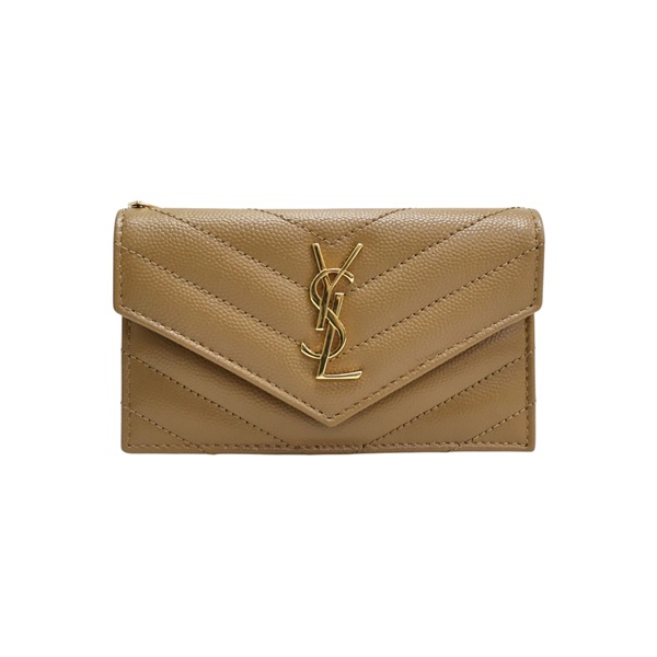 棕色牛皮 Cassandre Fragments Flap 卡夾 名片夾【SAINT LAURENT YSL 聖羅蘭】 612808
