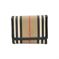 棕色 牛皮 格紋 三折短夾【BURBERRY 巴寶莉】 80260031
